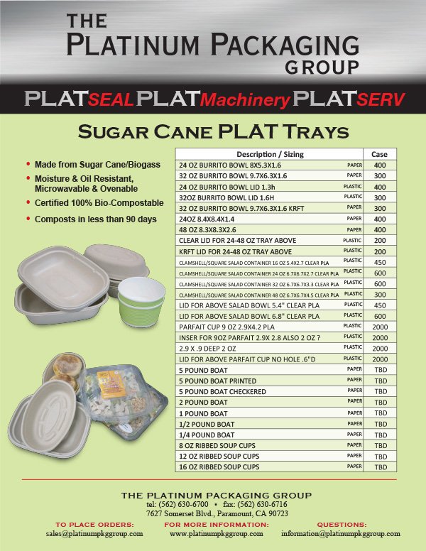 PPG Sugar Cane Plat Trays Flyer