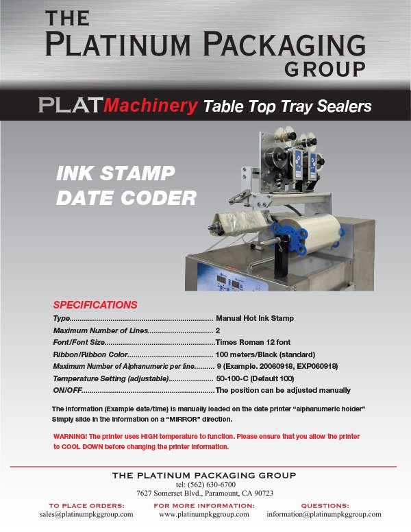 PG Ink Stamp Date Coder Flyer
